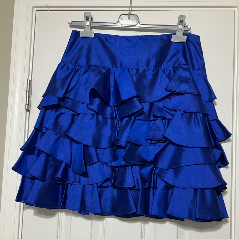 NWT Ralph Lauren Black Label Silk Tiered Ruffle Skirt
